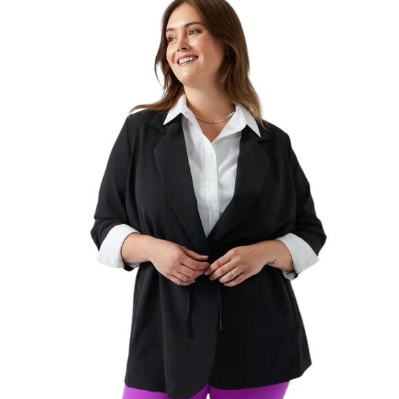 Athleta Endless Primatwill Blazer Black Size 12 NWT *read - Picture 11 of 12